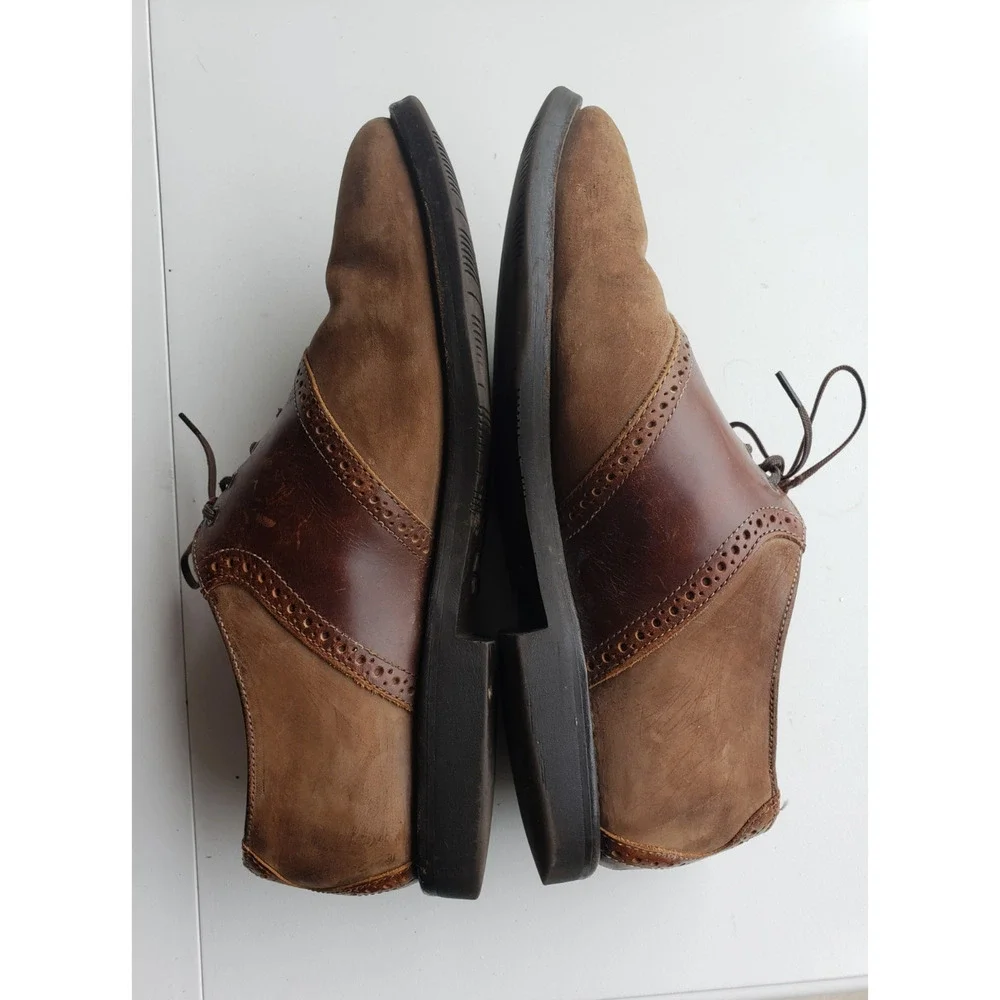Allen Edmonds Shoes Size 9 D Mens Brown Oxford Presscott Saddle Two Tone Leather